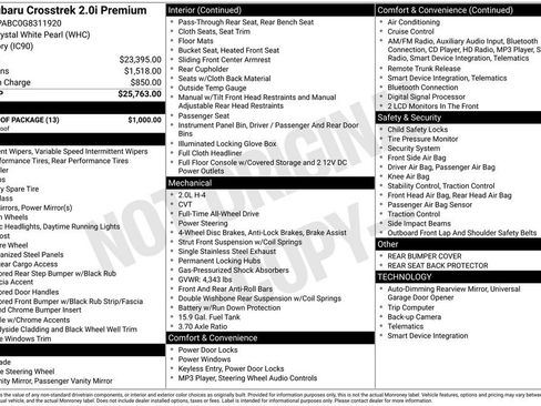 Used 2016 Subaru Crosstrek 2.0i Premium w/ Moonroof Package image 40