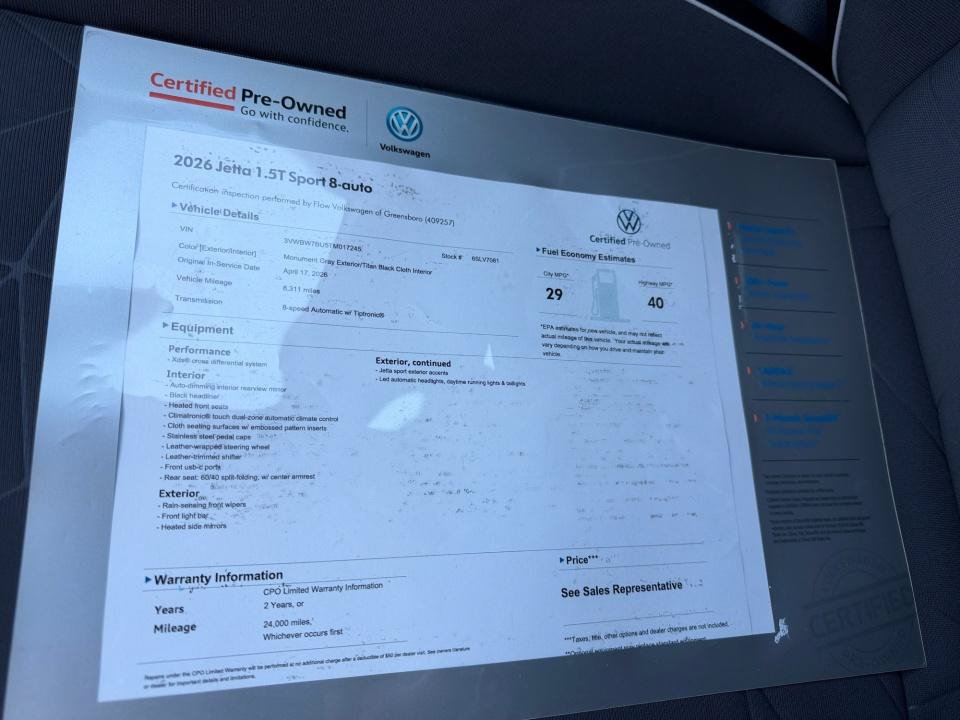 Certified 2026 Volkswagen Jetta Sport FWD image 33
