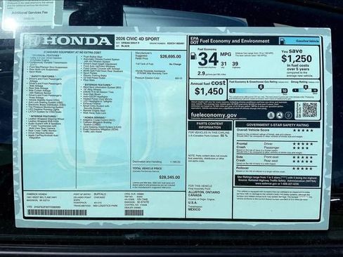 New 2026 Honda Civic Sport image 16