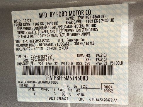 Used 2021 Ford Mustang GT Premium w/ GT Performance Package RWD image 20