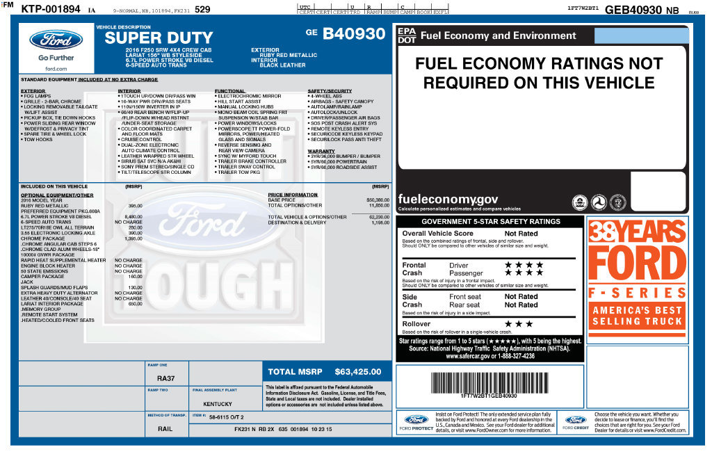 Used 2016 Ford F250 Lariat w/ Chrome Package AWD/4WD image 6