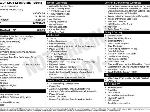 New 2026 MAZDA MX-5 Miata Grand Touring w/ Weather Package image 2