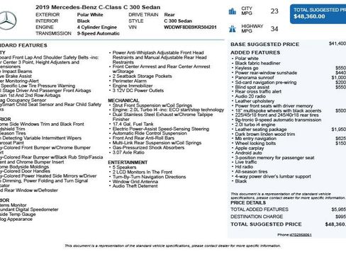 Used 2019 Mercedes-Benz C 300 Sedan image 3