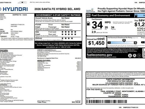 Used 2026 Hyundai Santa Fe SEL AWD/4WD image 3