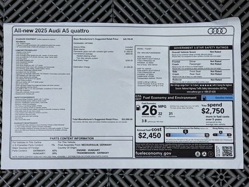 Used 2025 Audi A5 2.0T Premium w/ Convenience Package AWD/4WD image 10