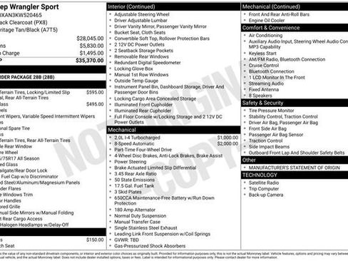 Used 2019 Jeep Wrangler Sport image 7