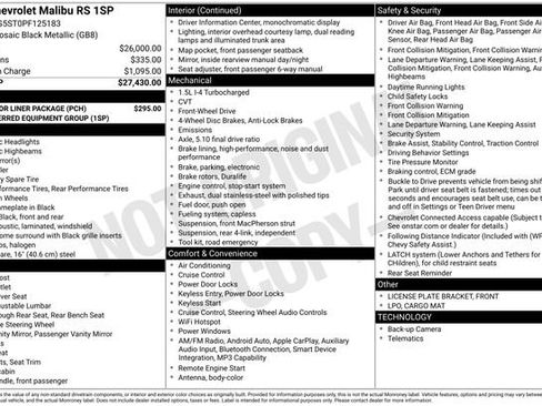 Used 2023 Chevrolet Malibu RS w/ LPO, Floor Liner Package image 16