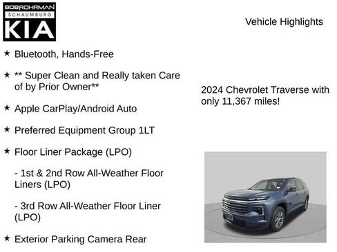 Used 2024 Chevrolet Traverse LT w/ LPO, Floor Liner Package FWD image 7