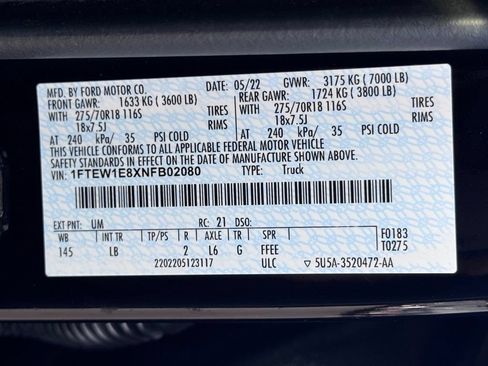 Used 2022 Ford F150 Tremor w/ Equipment Group 401A Mid AWD/4WD image 50