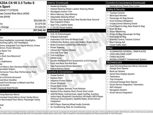 New 2026 MAZDA CX-90 3.3 Turbo S w/ Premium Package AWD/4WD image 3