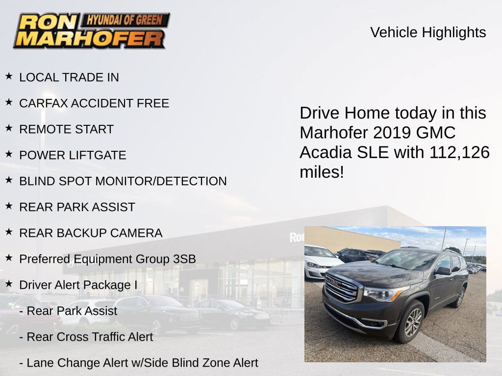 Used 2019 GMC Acadia SLE w/ Driver Alert Package I AWD/4WD image 14