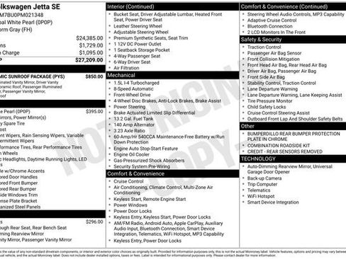 Used 2023 Volkswagen Jetta SE w/ Panoramic Sunroof Package FWD image 9