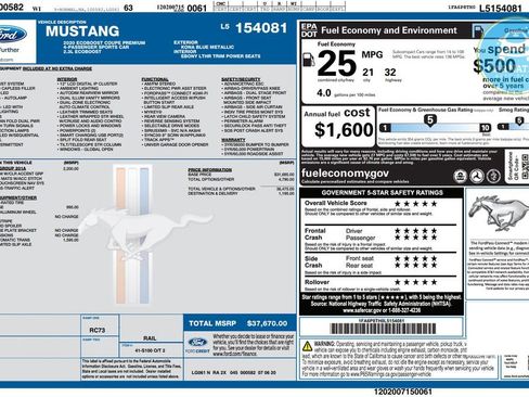 Used 2020 Ford Mustang Premium w/ Equipment Group 201A image 26