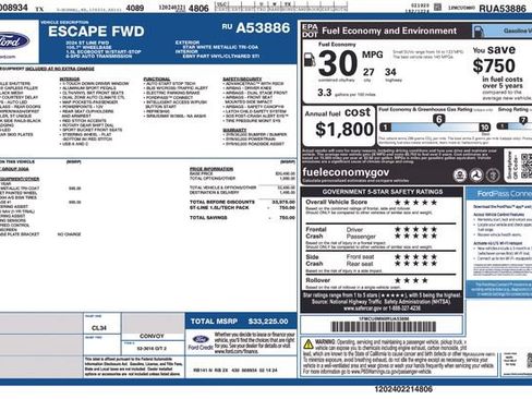 Used 2024 Ford Escape ST-Line w/ Tech Pack #1 FWD image 6