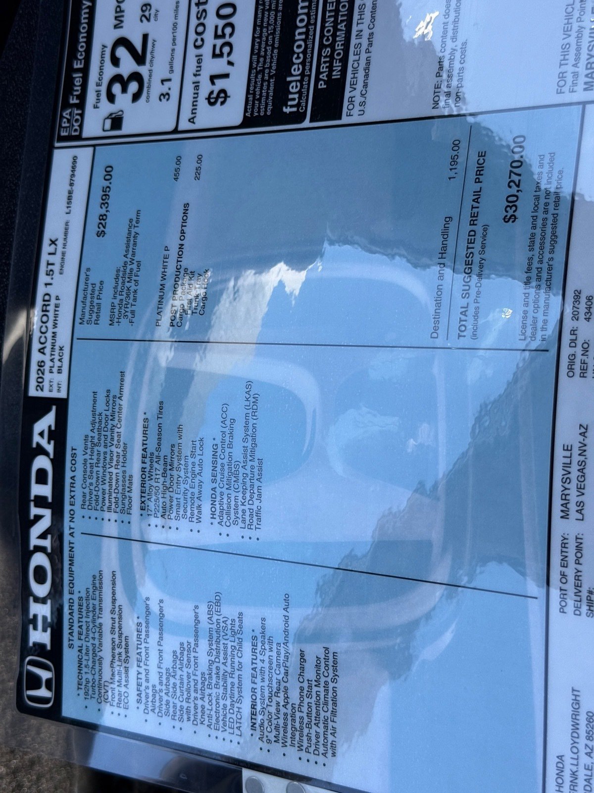 New 2026 Honda Accord LX image 29