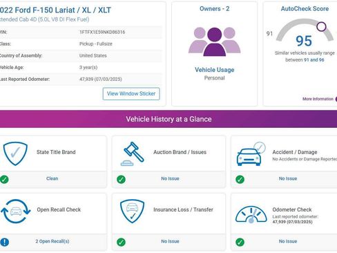 Used 2022 Ford F150 Lariat w/ Equipment Group 502A High image 4