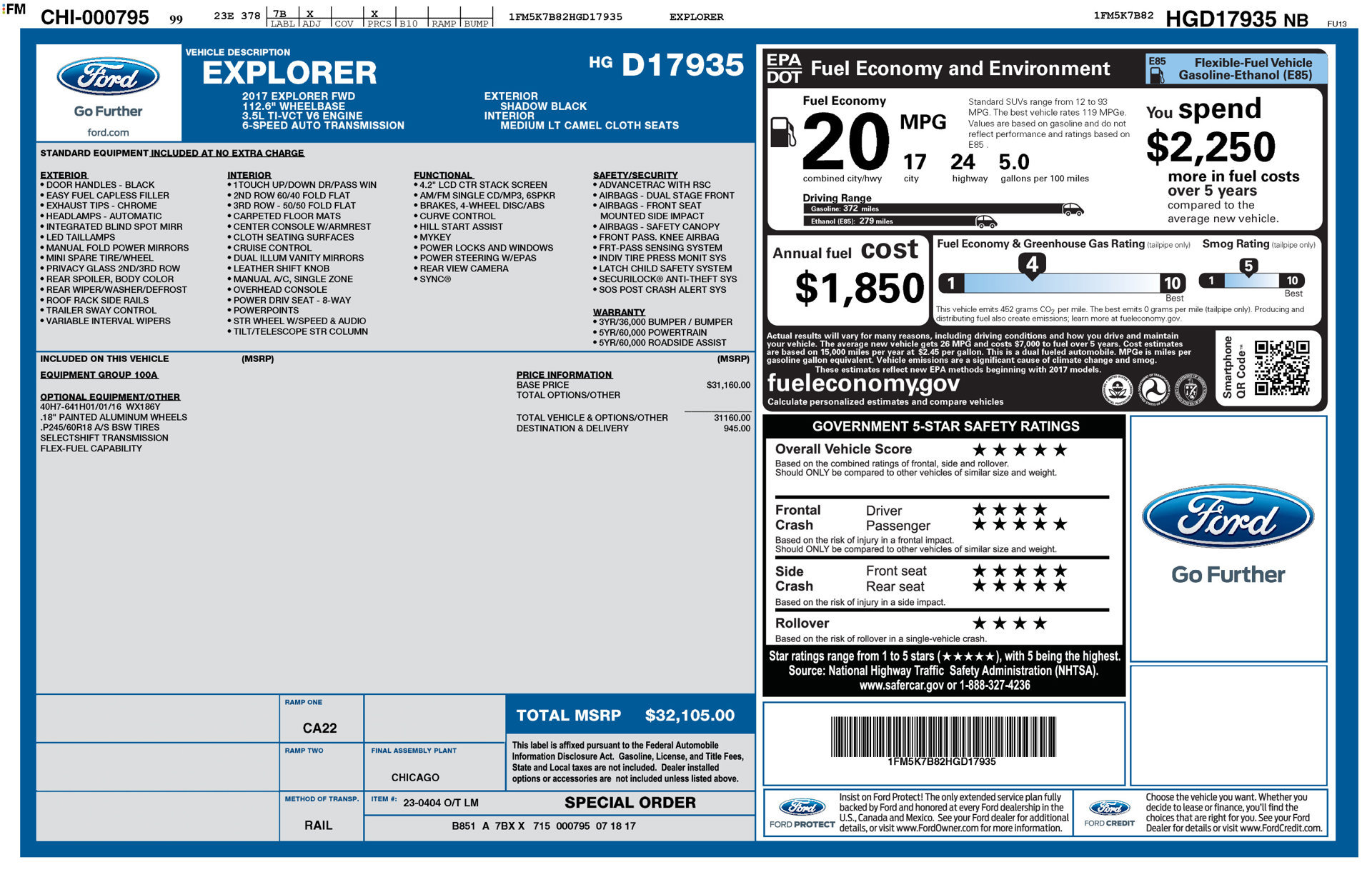 Used 2017 Ford Explorer FWD image 1