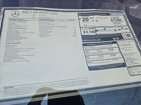 New 2026 Mercedes-Benz S 580 4MATIC Sedan image 16
