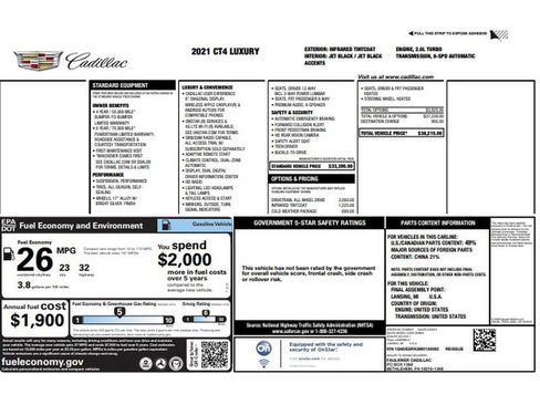 Used 2021 Cadillac CT4 Luxury w/ Cold Weather Package AWD/4WD image 9