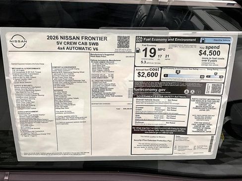 New 2026 Nissan Frontier SV w/ All-Weather Content Package image 36