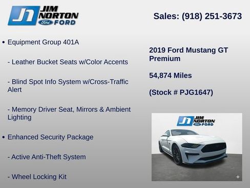 Used 2019 Ford Mustang GT Premium w/ GT Performance Package RWD image 8