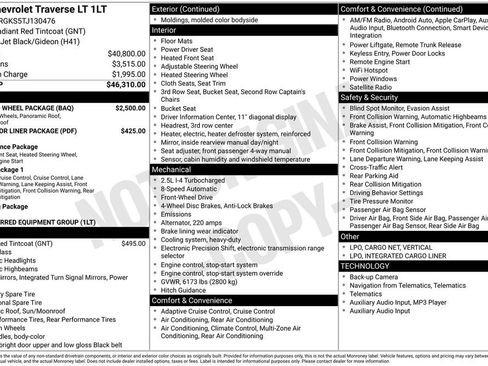 New 2026 Chevrolet Traverse LT w/ Sun and Wheel Package image 32