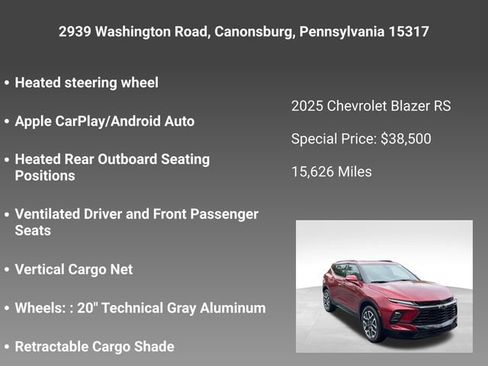 Certified 2025 Chevrolet Blazer RS w/ Enhanced Convenience Package AWD/4WD image 17