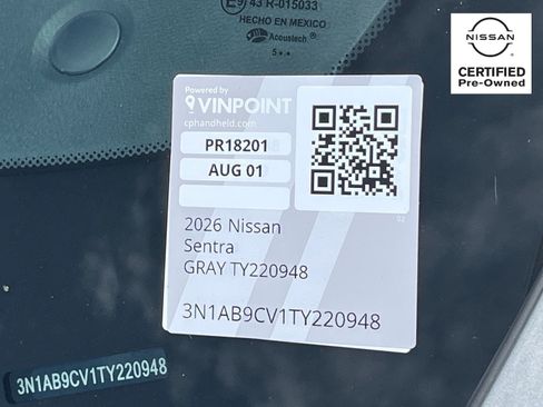 Certified 2026 Nissan Sentra SV w/ Floor Mat Package FWD image 32