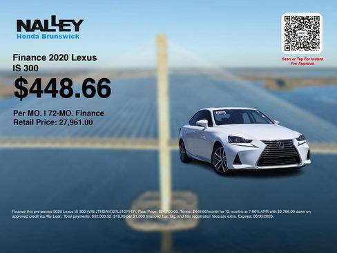 Used 2020 Lexus IS 300 w/ Navigation Package RWD image 3