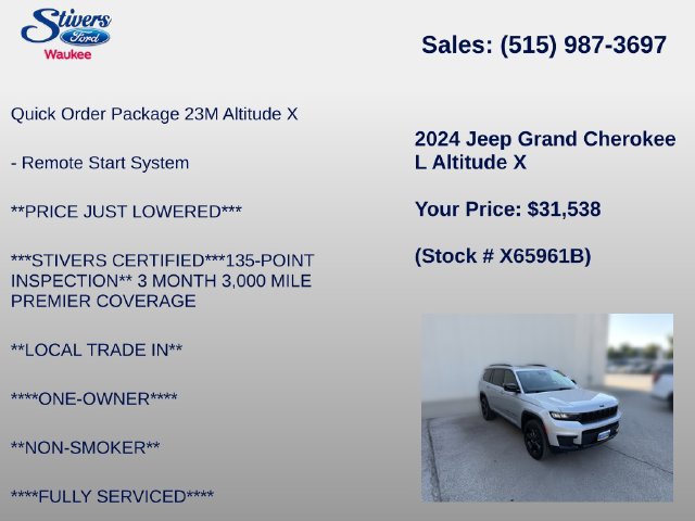 Used 2024 Jeep Grand Cherokee L Altitude AWD/4WD image 22