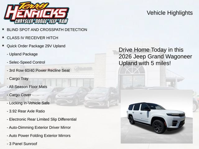New 2026 Jeep Grand Wagoneer 4WD w/ Quick Order Packge 29V Upland image 4