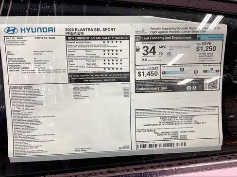 New 2026 Hyundai Elantra SEL Sport Premium FWD image 13
