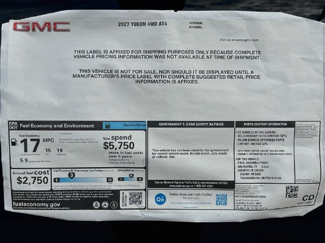 New 2027 GMC Yukon AT4 w/ Technology Package AWD/4WD image 21