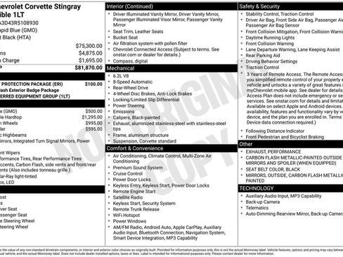 Certified 2024 Chevrolet Corvette Stingray Convertible w/ Battery Protection Package image 3