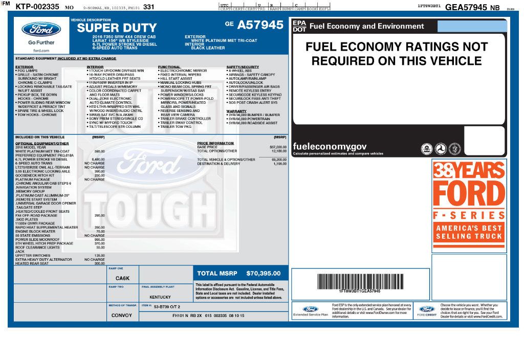 Used 2016 Ford F350 Platinum AWD/4WD image 7