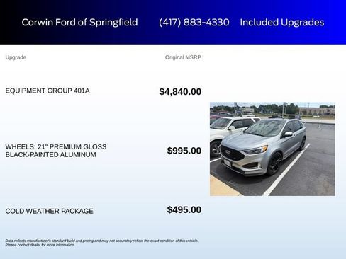 Used 2020 Ford Edge ST w/ Equipment Group 401A AWD/4WD image 6