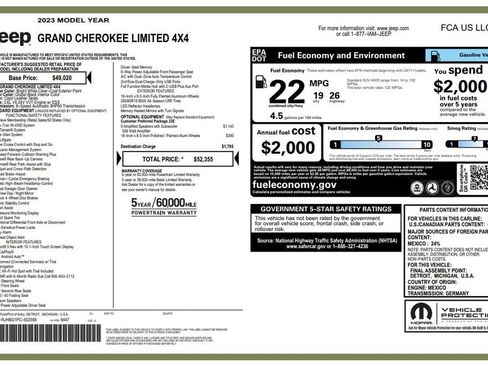 Used 2023 Jeep Grand Cherokee Limited AWD/4WD image 4