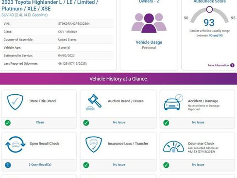 Used 2023 Toyota Highlander XLE image 3