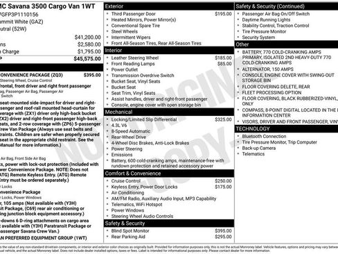 Used 2023 GMC Savana 3500 w/ Driver Convenience Package RWD image 27