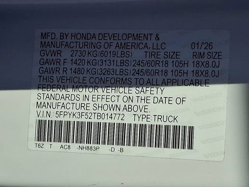 Used 2026 Honda Ridgeline RTL image 29