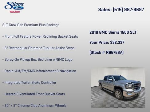 Used 2018 GMC Sierra 1500 SLT AWD/4WD image 28