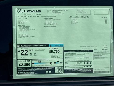 New 2026 Lexus IS 350 F Sport image 28