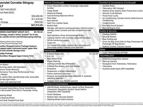 Used 2017 Chevrolet Corvette Stingray Coupe w/ 3LT Preferred Equipment Group image 10