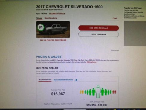 Used 2017 Chevrolet Silverado 1500 Double Cab W/T AWD/4WD image 9