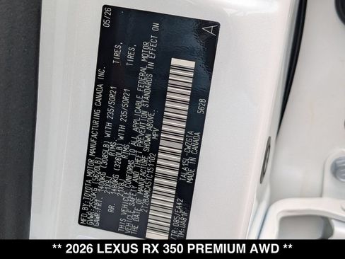 New 2026 Lexus RX 350 Premium w/ Convenience Package AWD/4WD image 18