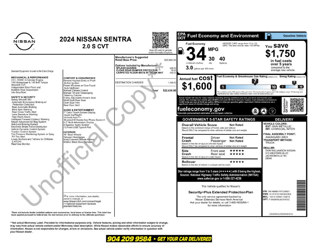 Used 2024 Nissan Sentra S FWD image 5