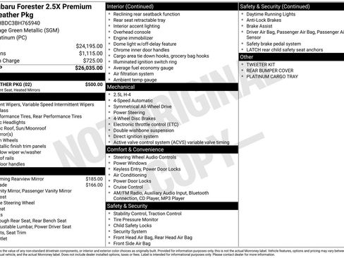 Used 2011 Subaru Forester 2.5X Premium w/ All-Weather Pkg image 13