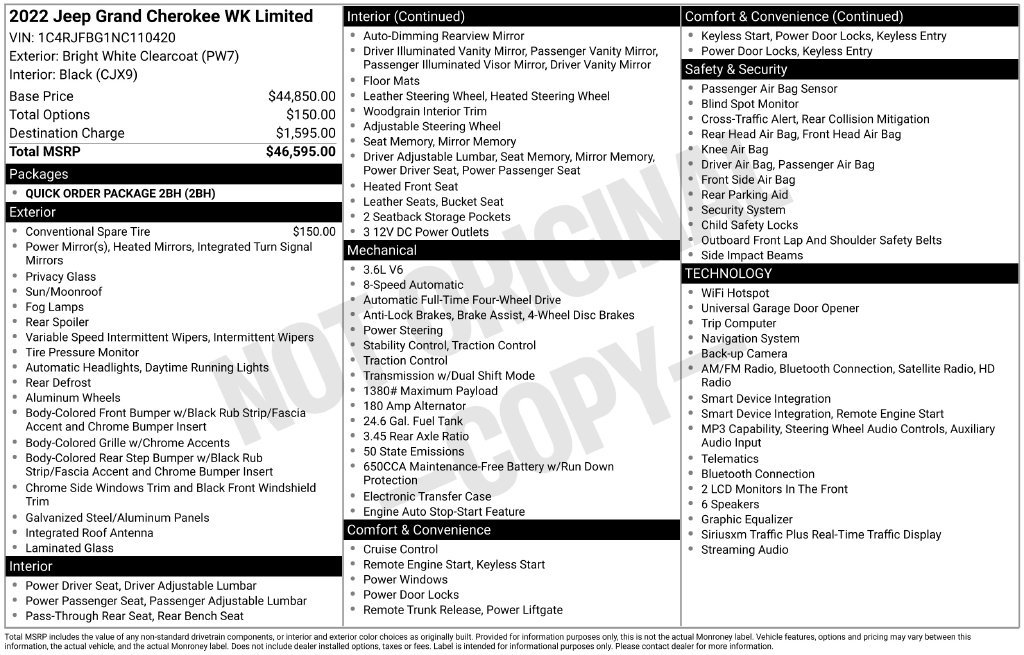 Certified 2022 Jeep Grand Cherokee Limited AWD/4WD image 7