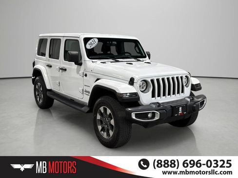 Used 2021 Jeep Wrangler Unlimited Sahara w/ Uconnect 4C Nav & Sound Group AWD/4WD image 2