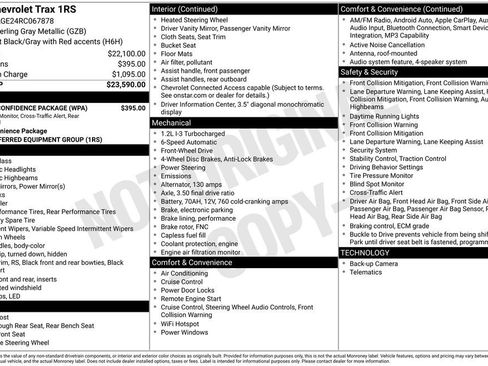 Certified 2024 Chevrolet Trax RS w/ Driver Confidence Package FWD image 6